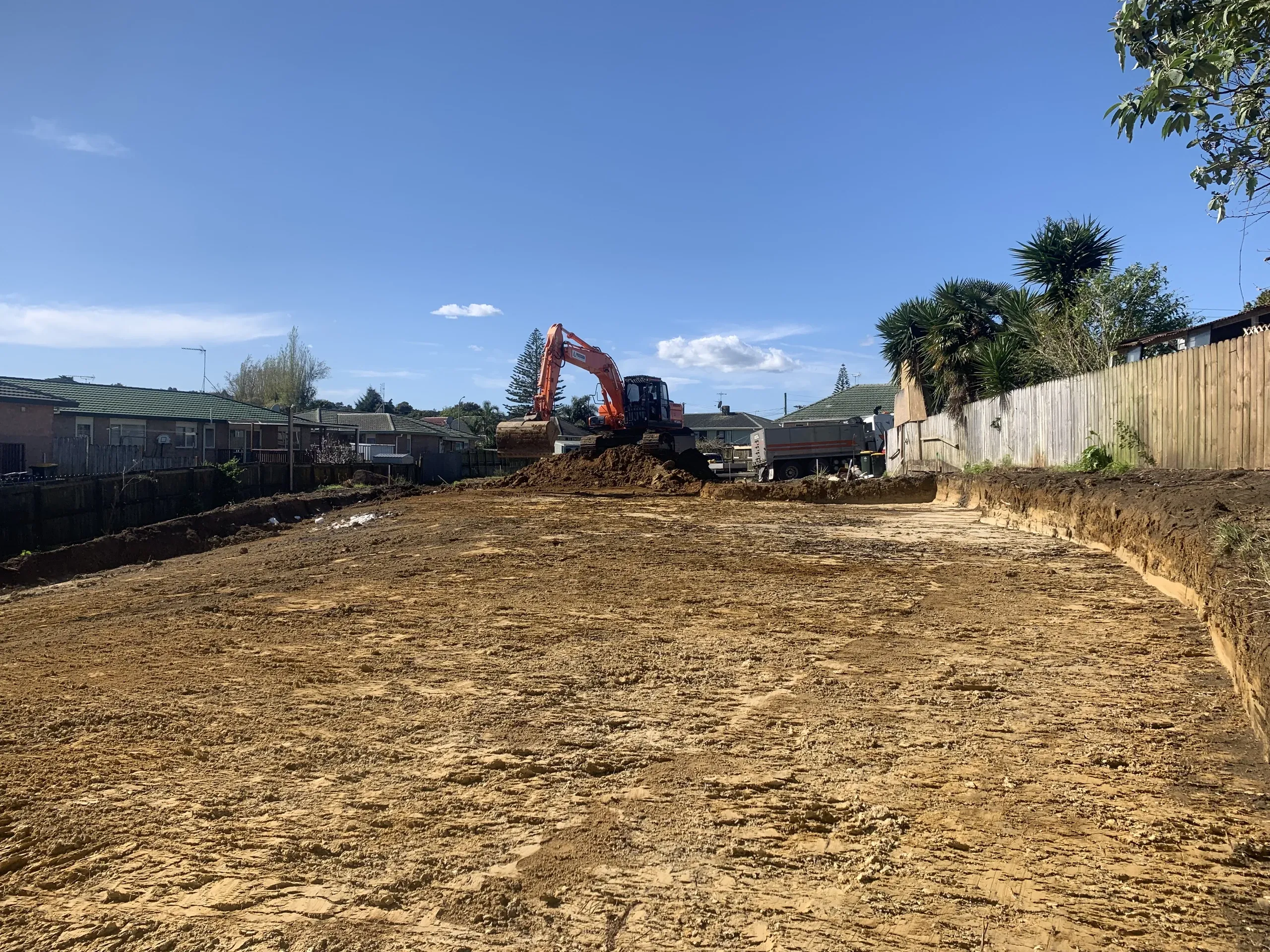 Excavated and prepared foundation ready for the vertical build